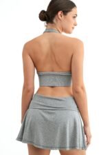 Ease Halter Top │ Grey - Image 3